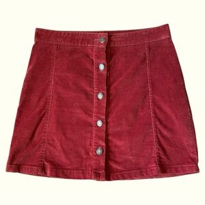 In Extenso Corduroy Button Front Mini Skirt Size 38 (US 6)